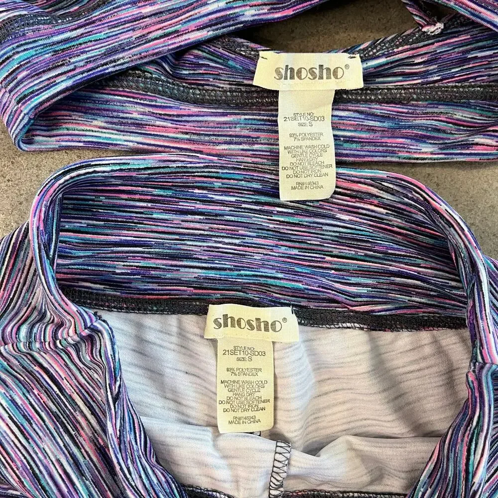 ShoSho Fashion Purple activewear matching set sports bra shorts yoga women small